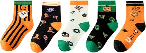 Mud Kingdom 5 pares de calcetines de algodón para niñas y niños de 1-33-56-89-12 años de edad con volantes lindos dibujos animados