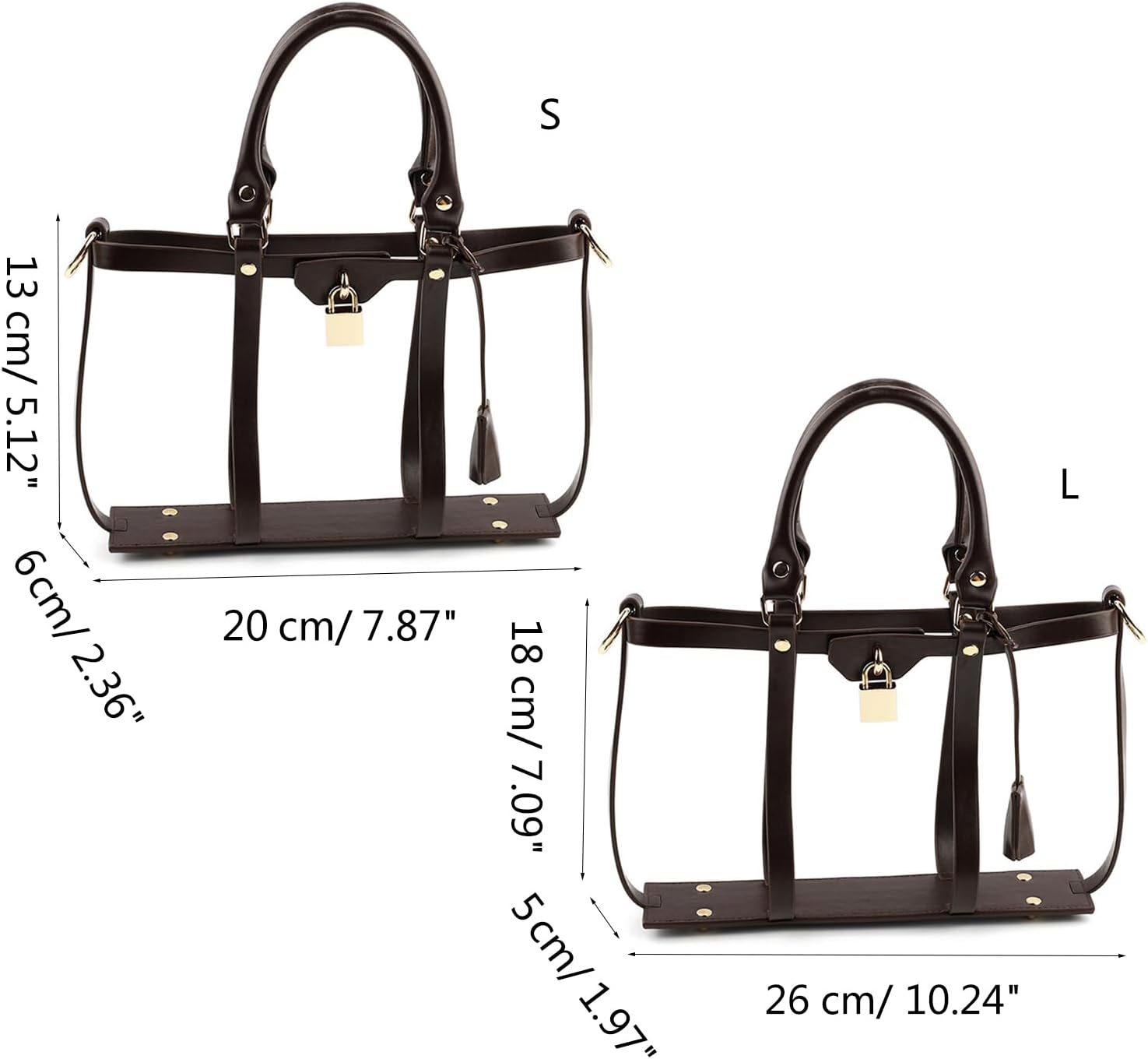 PU Encasement for Cosmetic Pouch Conversion Kit Handbag DIY Crossbody Bag Accessories Hollow Tote Bag Set Bag Makeover Kit