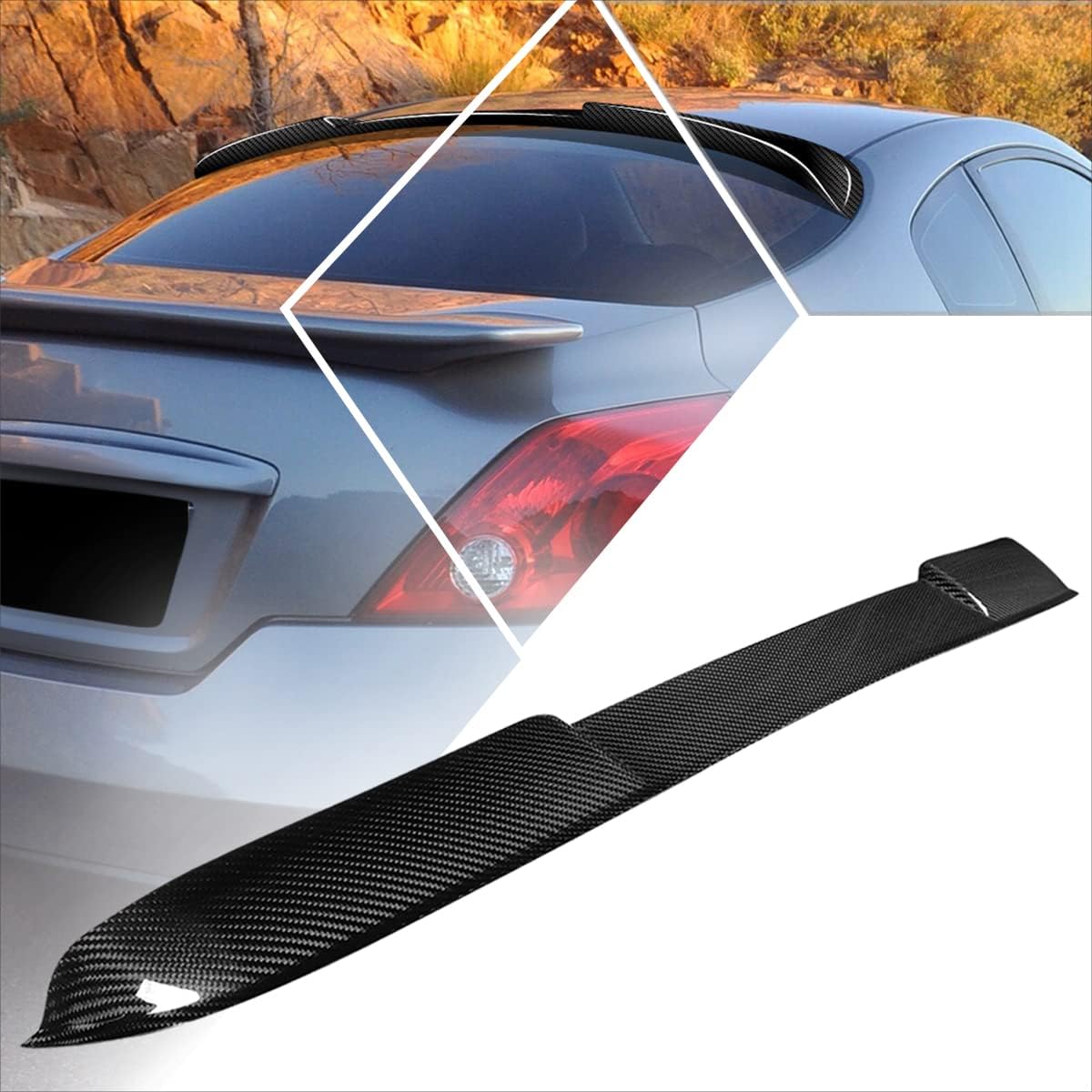 Rear Window Roof Visor Spoiler Wing Compatible with 0813