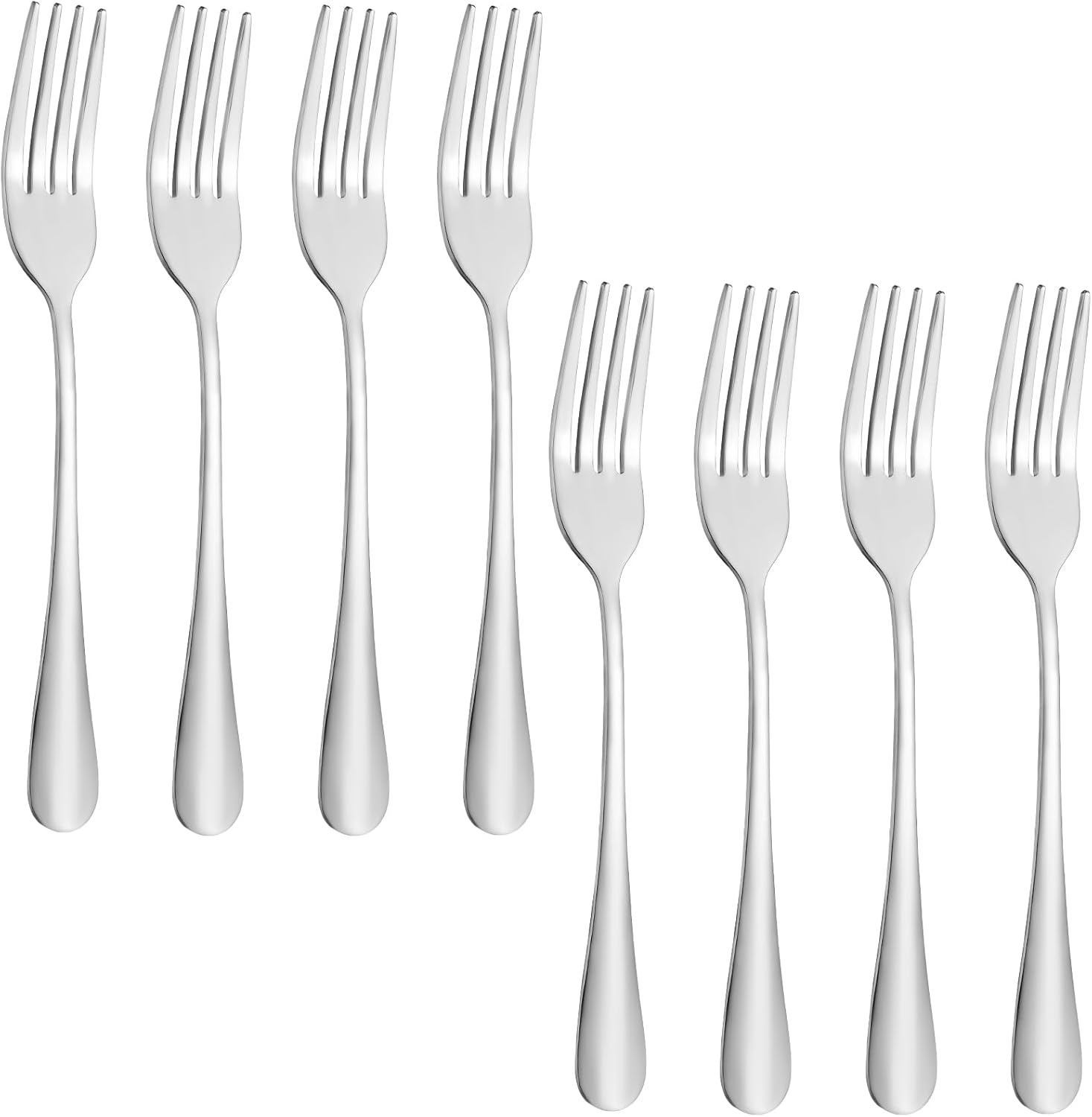 8 Pcs Dinner Forks Set, Food Grade Stainless Steel Forks Silverware, Metal Fork, Flatware Fork for Home, Kitchen or Restaurant, Mirror Polished, Dishwasher Safe, 7.3 Inches