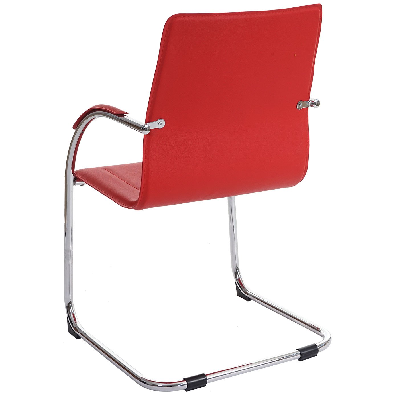 Mendler Set 2X sedie Ufficio Sala Attesa Studio a Slitta Samara Acciaio 56x56x93cm - Rosso