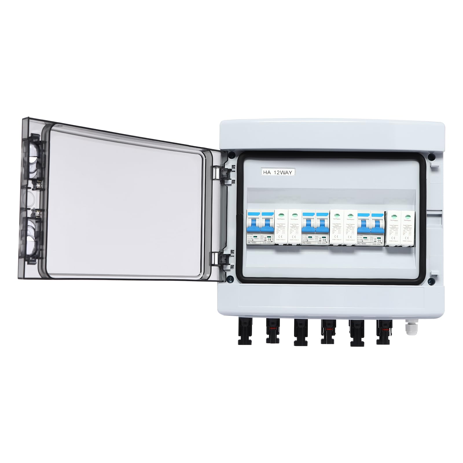 Überspannungsschutz PV Combiner Box für Solarpanel 3 in 3 out 1000V Solar Leitungsschutzschalter DC Trennschalter Blitzschutz für PV Anlage Photovoltaik IP65 Wasserdichtes (25A)