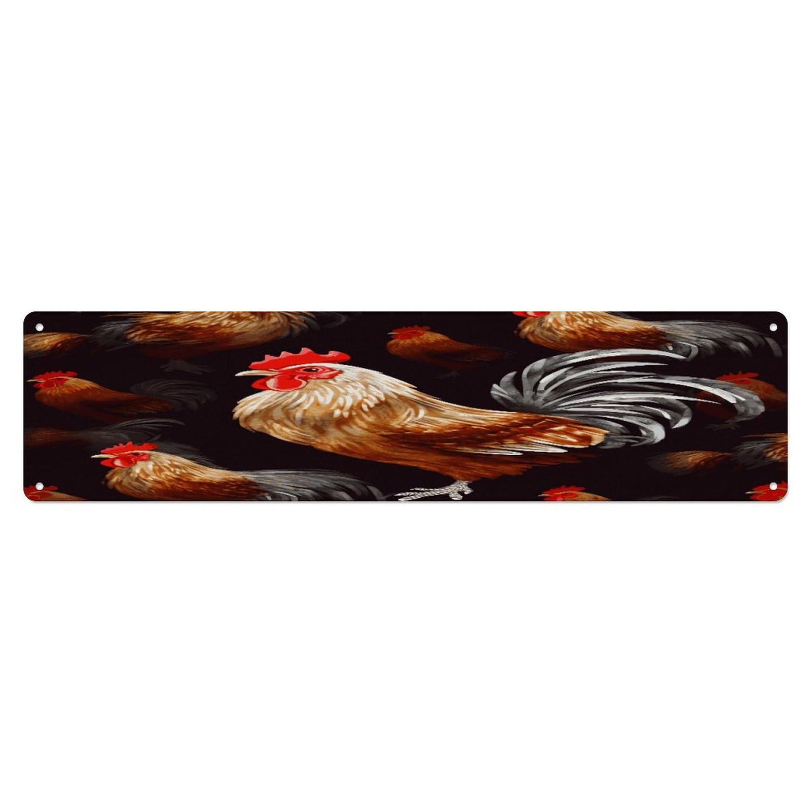 Adfgyerh Style Shine Rooster Wall Decor Aluminum Waterproof. Plaque, Practical Gift,Sign 15.7X3.9 Inch Poster,For Home, Office, Business, Garage– Indoor/Outdoor