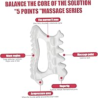 Vista 6 de Gua Sha corporal para celulitis y tonificación, herramienta de masaje corporal Gua Sha de cerámica, masajeador de drenaje linfático para aliviar