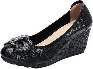 [トブイシューズ] 走れる パンプス 痛くない ポインテッドトゥ ウエッジソール パンプス 5cmヒール 美脚 ローヒール とんがりトゥ ウェッジ パンプス エナメル ウェッジヒール レディース 万能 通勤 立ち仕事 黒 ウエッジパンプス