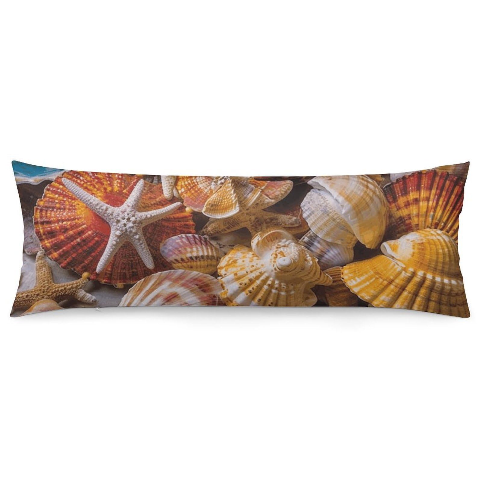 2 Pack Pillow Cases for Hair and Skin, Soft Breathable Pillow Case Covers with Hidden Zipper, Sea Shell Treasures Pillowcase 20"x54" Pillow Covers for Sleeping Gift