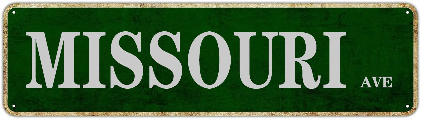 Missouri Ave Vintage Tin Signs Art Plaque Aluminum for Bedroom Garden Wall Barn Coffee Hanging Decor 4x16 Inch