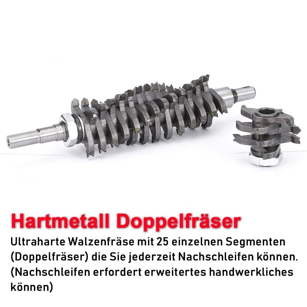 XIIW Betonfräse für Harten Oberflächen, 1600W 4000UPM Walzenfräse Sanierungsfräse Putzfräse Mauerfräse Betonschleifer Walzen Schleifer Fräsmaschine für Tile/Ceramic, Zement, Lehmsand, Kalkstein, Glass