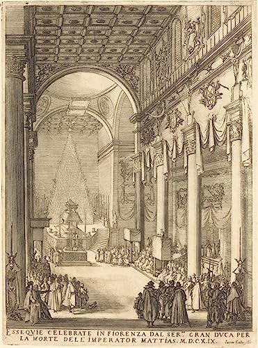 Affiches sur toile la catafalque de l'empereur Mathias par Jacques Callot décoration murale 50x70