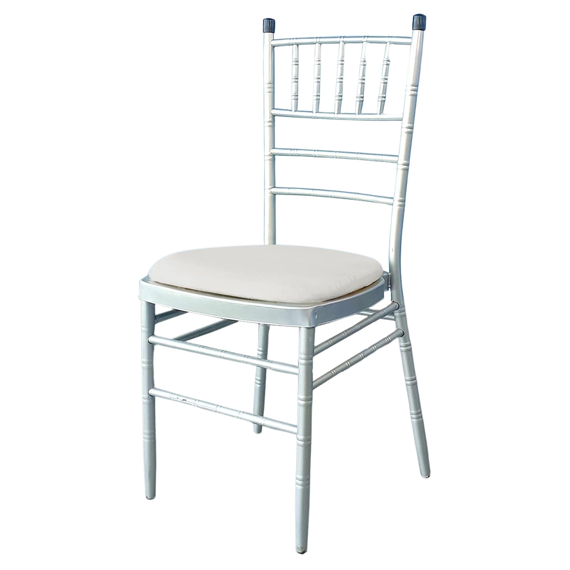 WedDecor Stretchable Spandex Chair Seat Covers, Ivory, 4pcs