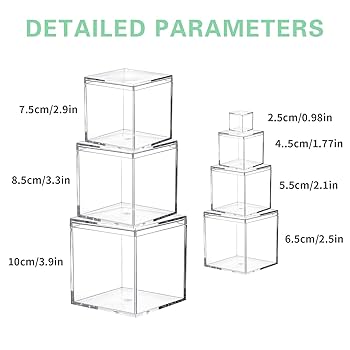 ケース/ボックス ACRYLIC FILE BOX Amazon.com: 7pcs Crystal Acrylic Nesting Gift Box Set