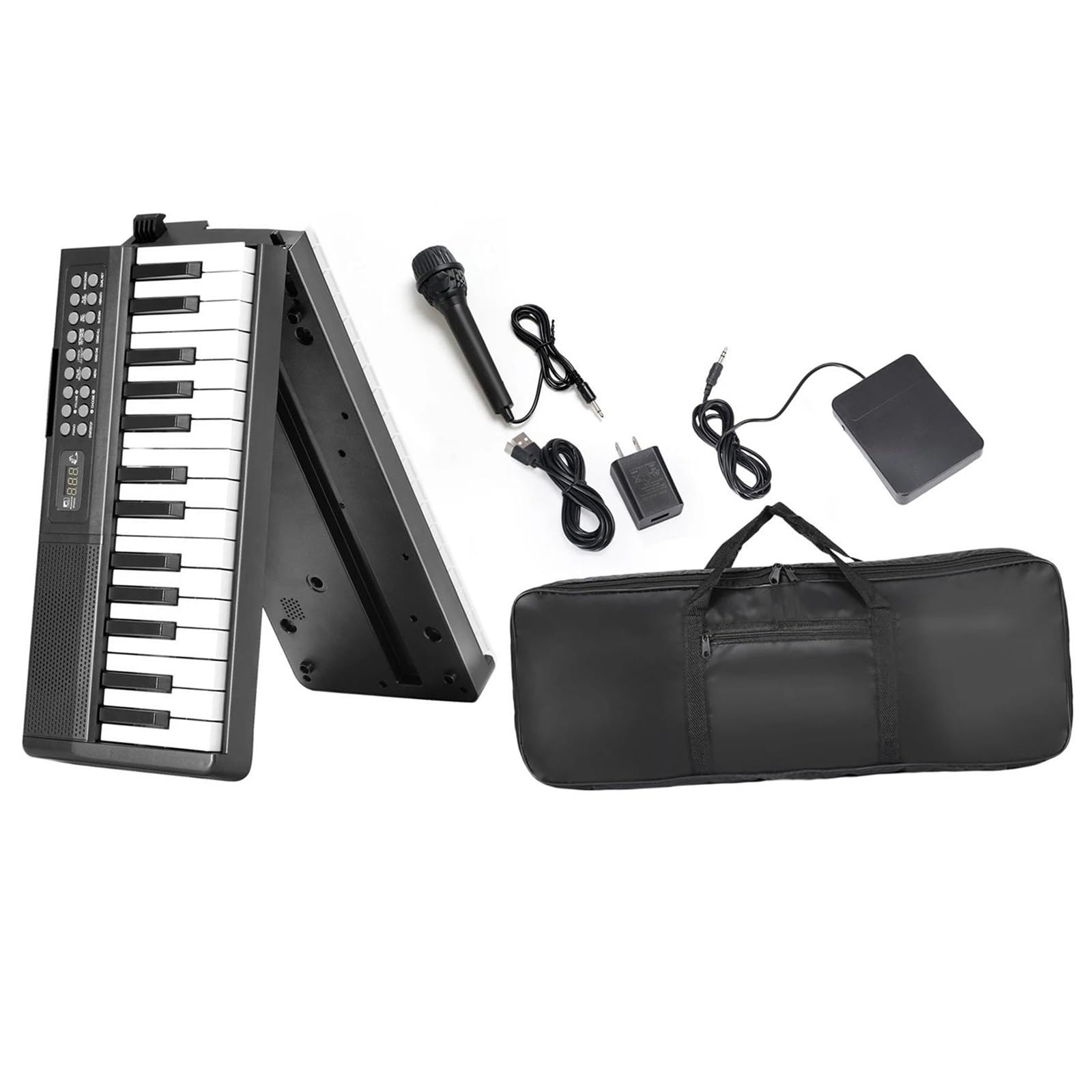 Pianino Elektroniczne 61 Klawiszy Przenośnego Pianina Elektronicznego 1000 Tonów 150 Utworów Demonstracyjnych Składane