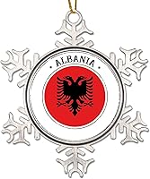 Vista 14 de Adorno de pavo para decoración del árbol de Navidad, bandera de pavo, copo de nieve de metal, adornos de Navidad, bandera nacional, recuerdo