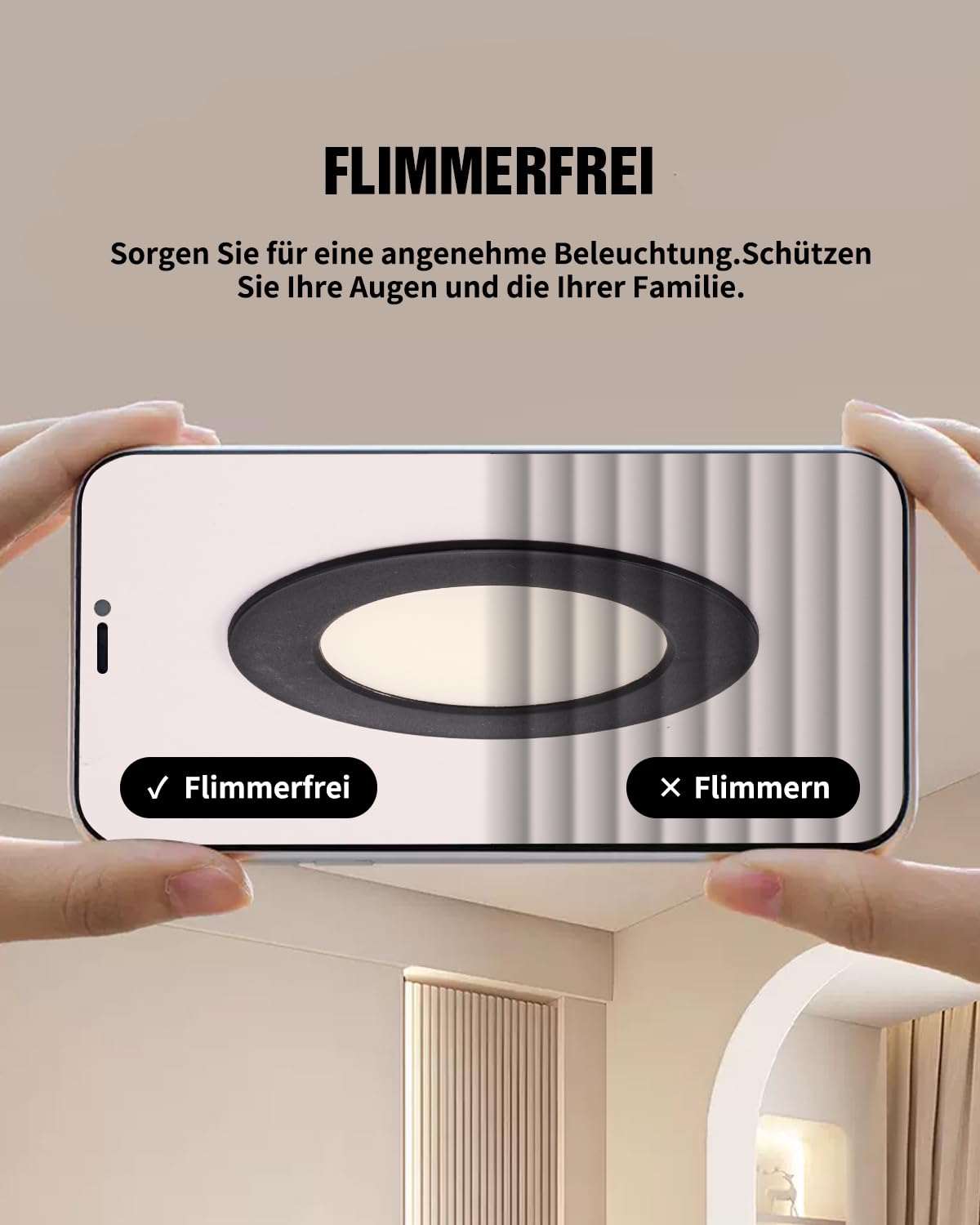LED Spots Schwarz, 5W Deckenspots Schwarz 450LM,Rund Ø75-90mm Einbauleuchten für das Bad, Einbautiefe 25mm, Spots Deckenleuchte 3000K Warmweiß für Badezimmer Schlafzimmer, 20er set