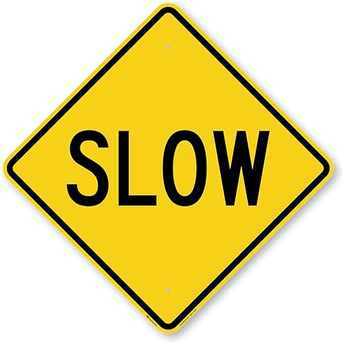 Miniatura 7 de SmartSign Letrero de metal "lento" de 12 x 12 pulgadas, aluminio de 63 mil, material reflectante laminado 3M, negro y amarillo