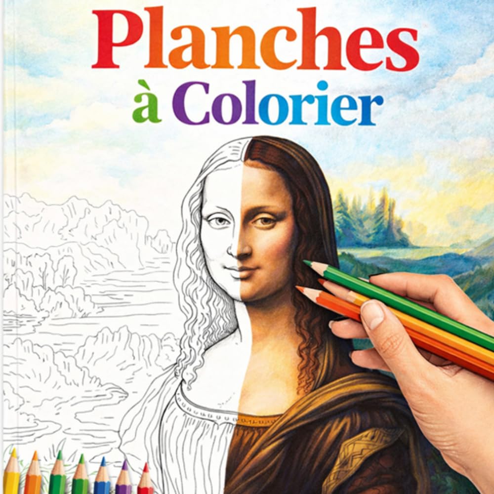 Planches à colorier: Livre de coloriage pour adultes et enfants – Chefs-d’œuvre des grands maîtres à colorier – Art, détente et créativité