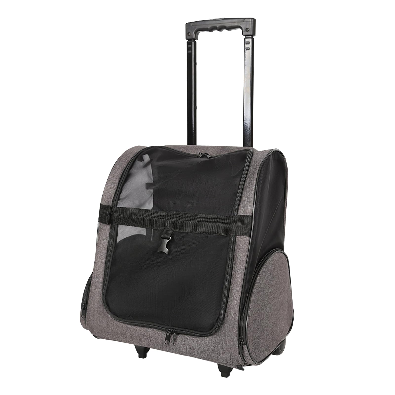 Galatée Bolsa De Viaje con Ruedas para Mascotas, Fabricada En Tela Oxford Transpirable, No Requiere Instalación, Es Plegable y Fácil De Guardar, Apta Tanto para Perros como para Gatos (Gris)
