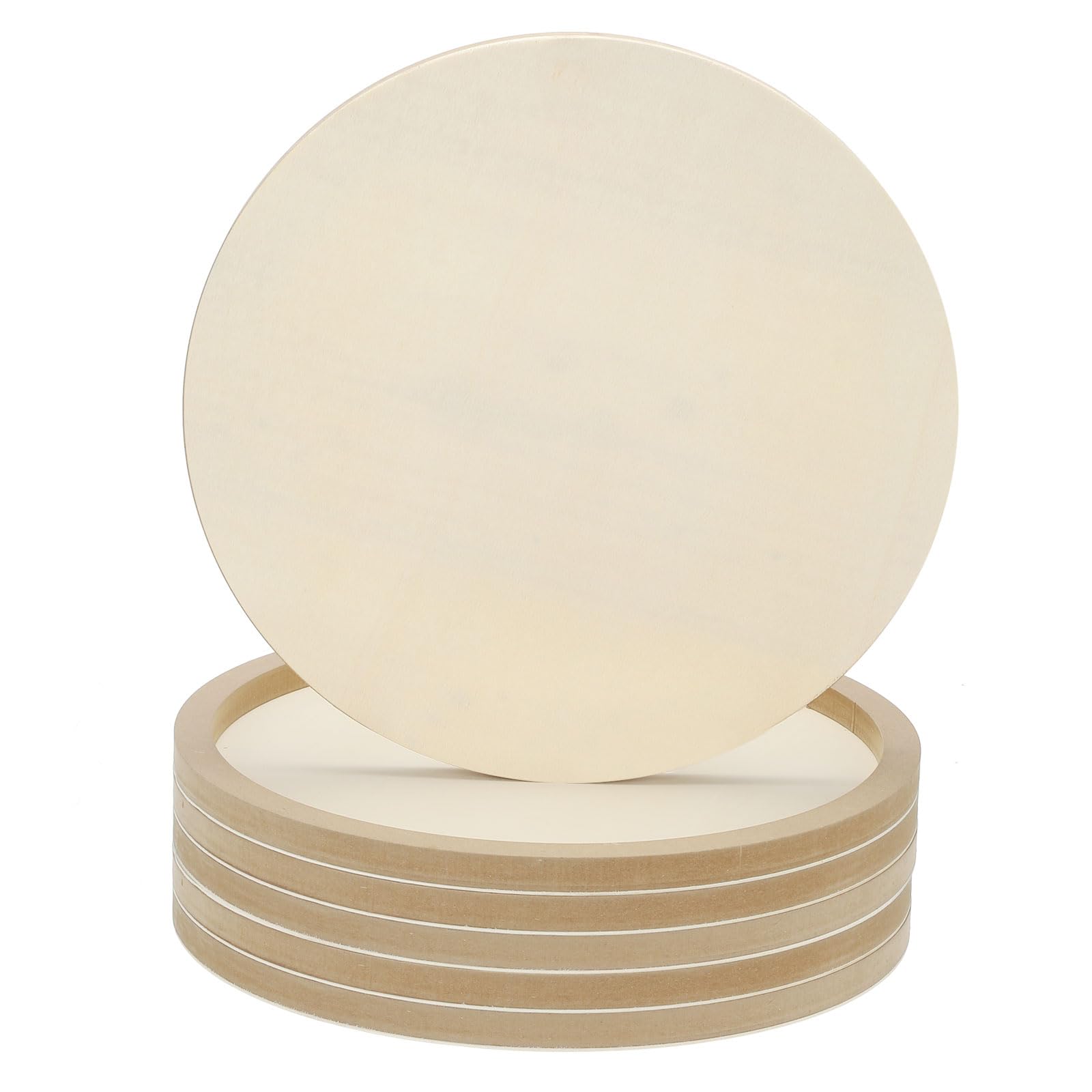 PATIKIL Paneles De Lienzo De Madera Redondos De 16", 6 Piezas Discos De Placa De Madera Sin Acabar Para Proyectos De Manualidades, Pintura Artística, Tallado, Grabado, DIY