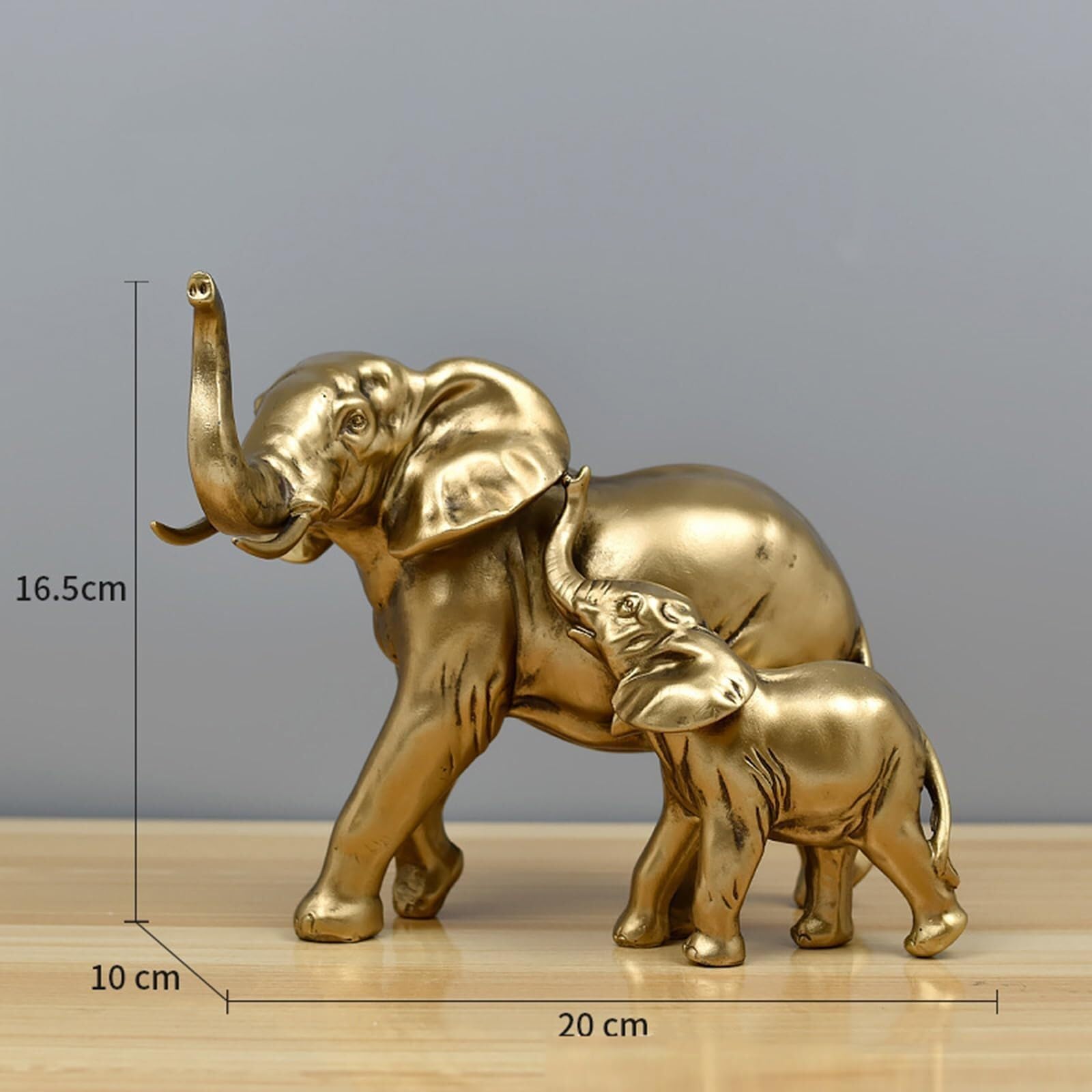 Regalos para Mujeres Decoración Elefantskulptur Gyllene Elefantstaty Decoración para estanterías(Elephant Small)