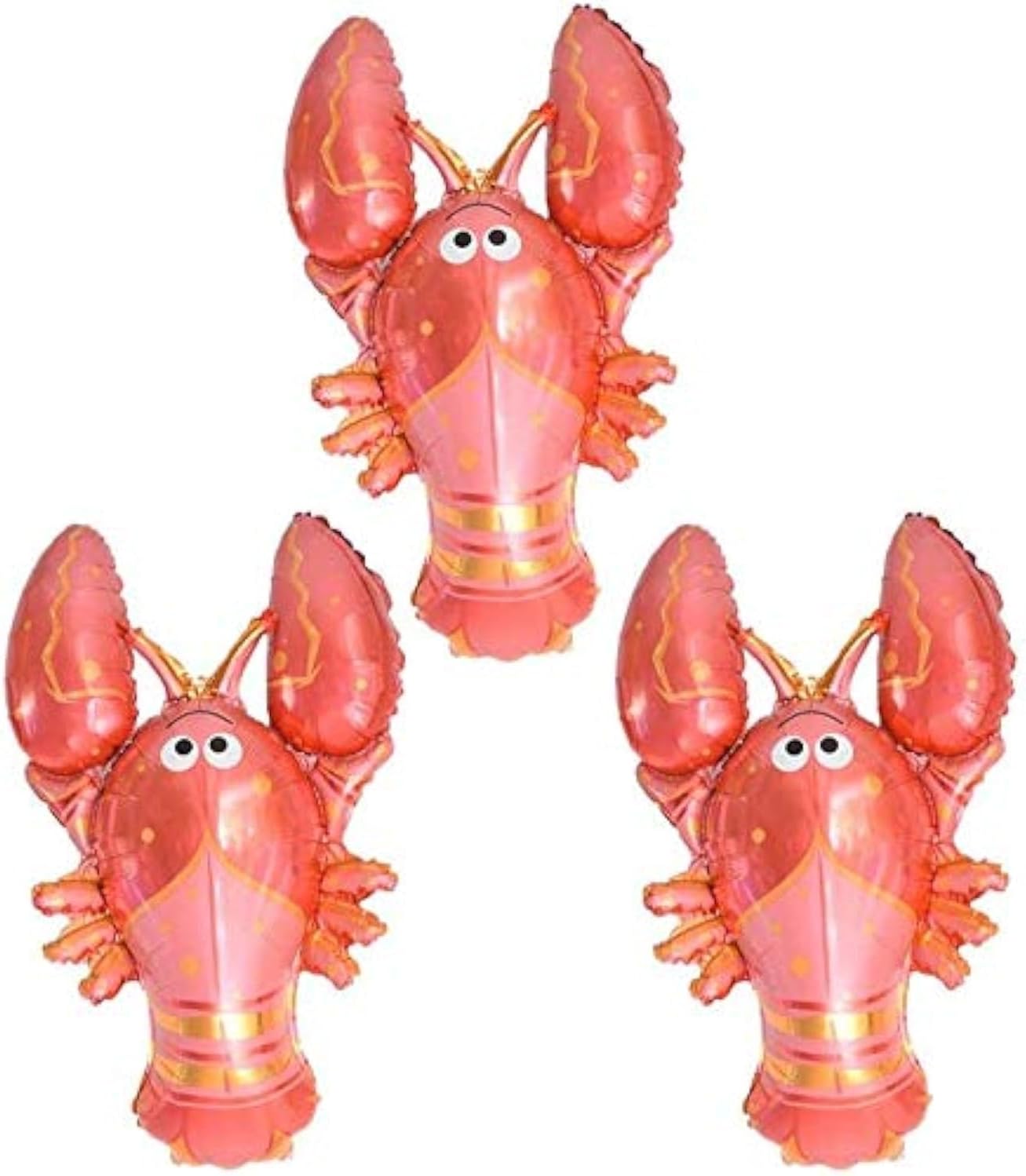 Red Lobster Seafood Summer 28" Foil Party Balloon Decoration, Pack of 3