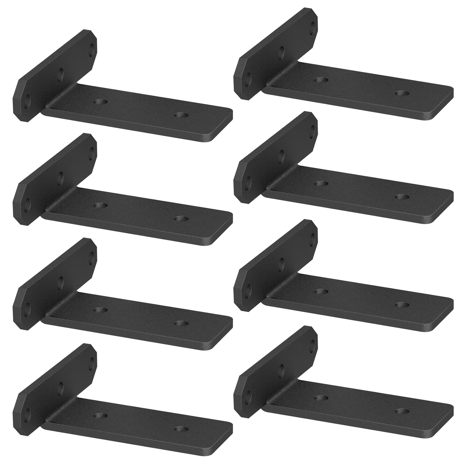 TESSTINA 8 Pack Floating Shelf Brackets 15cm, Heavy Duty Wall Brackets 80kg Load Capacity, Shelf Bracket Metal L Support Wall Hanging, Scaffold Board Brackets for Kitchen, Living Room, Garage, Black