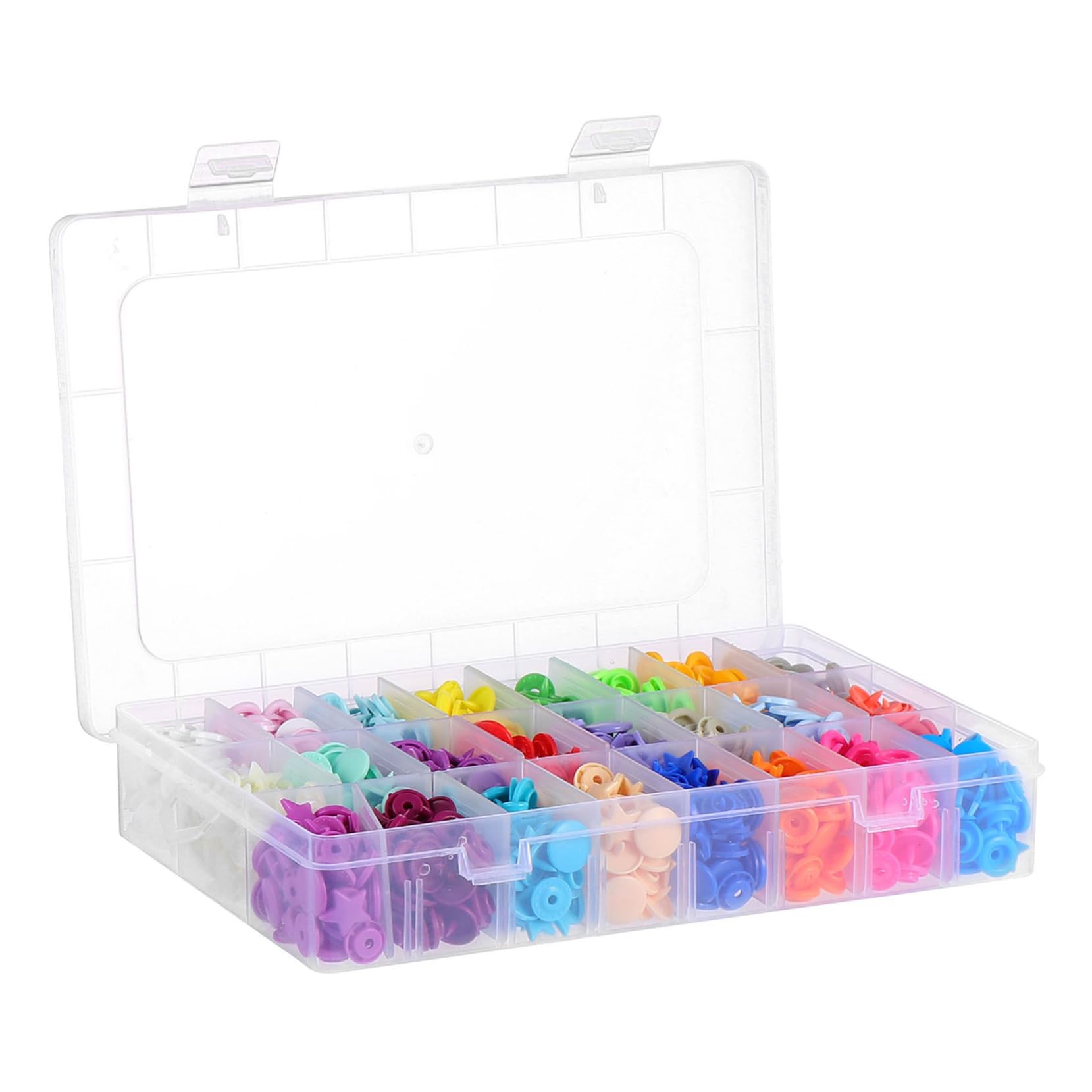 Holibanna Botones de Presión de Plástico en Caja 360 Sets, Broches de Presión Fáciles de Usar para Ropa y Pañales, Ideales para Manualidades y Uso Profesional