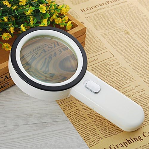 AboveTEK Magnifying Glass with Light, Handheld 4.2-Inch Large Clear Optical Lens Magnifier with 12 LED Lights, 20X Illuminated Magnifier for Reading Crafting Exploring Sewing Inspection Hobbies
