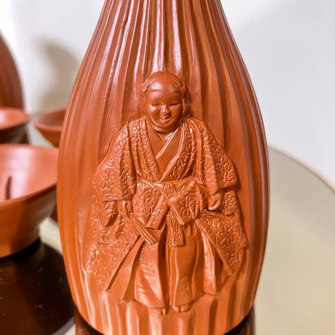 常滑焼 朱泥 酒器揃 『般若』『おかめ』 Amazon.co.jp: 常滑焼 朱泥 酒