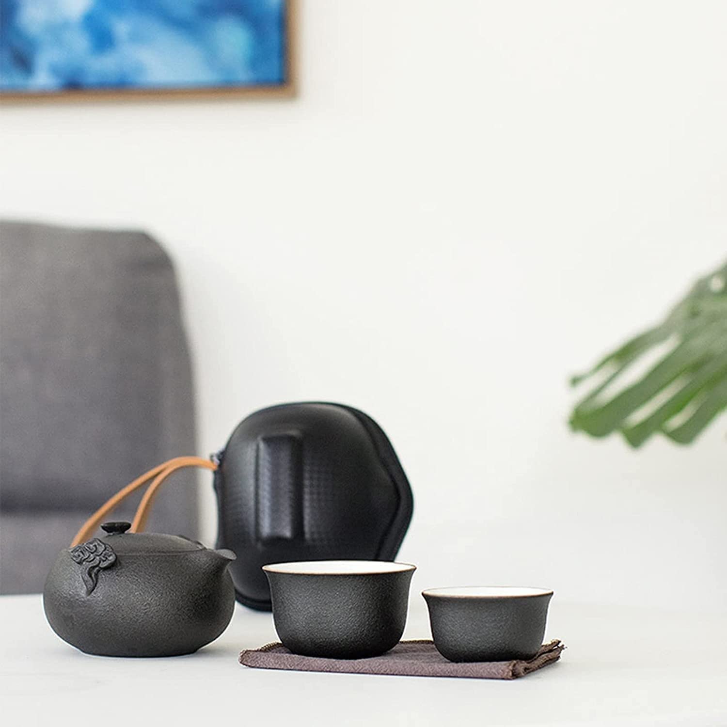 Serwis Do Kawy Na Przyjęcie Przenośny zestaw do herbaty ceramicznej Chiński ręcznie robiony podróżny Czajniczek Dobre prezenty biznesowe Popołudniowa