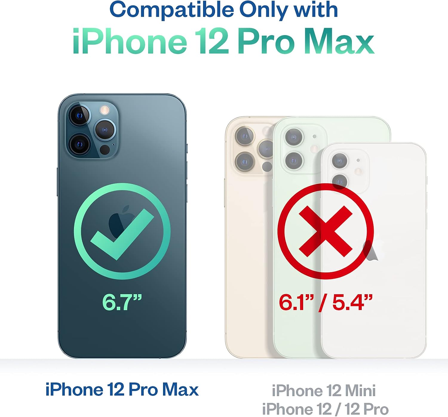 GVIEWIN Compatible with iPhone 12 Pro Max Case 6.7 inch 2020, [Built-in Screen Protector] Clear Full-Body Shockproof Protective Slim Phone Cover (Clear)
