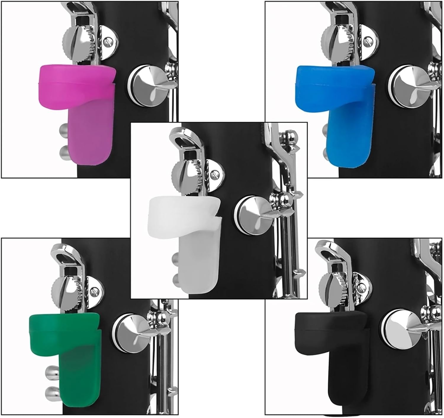 Clarinet Thumb Rest Cushion 18pcs Clarinet Thumb Rest Soft Finger Cushions Suitable for Dust Prevention Woodwind Instrement Parts(Black)