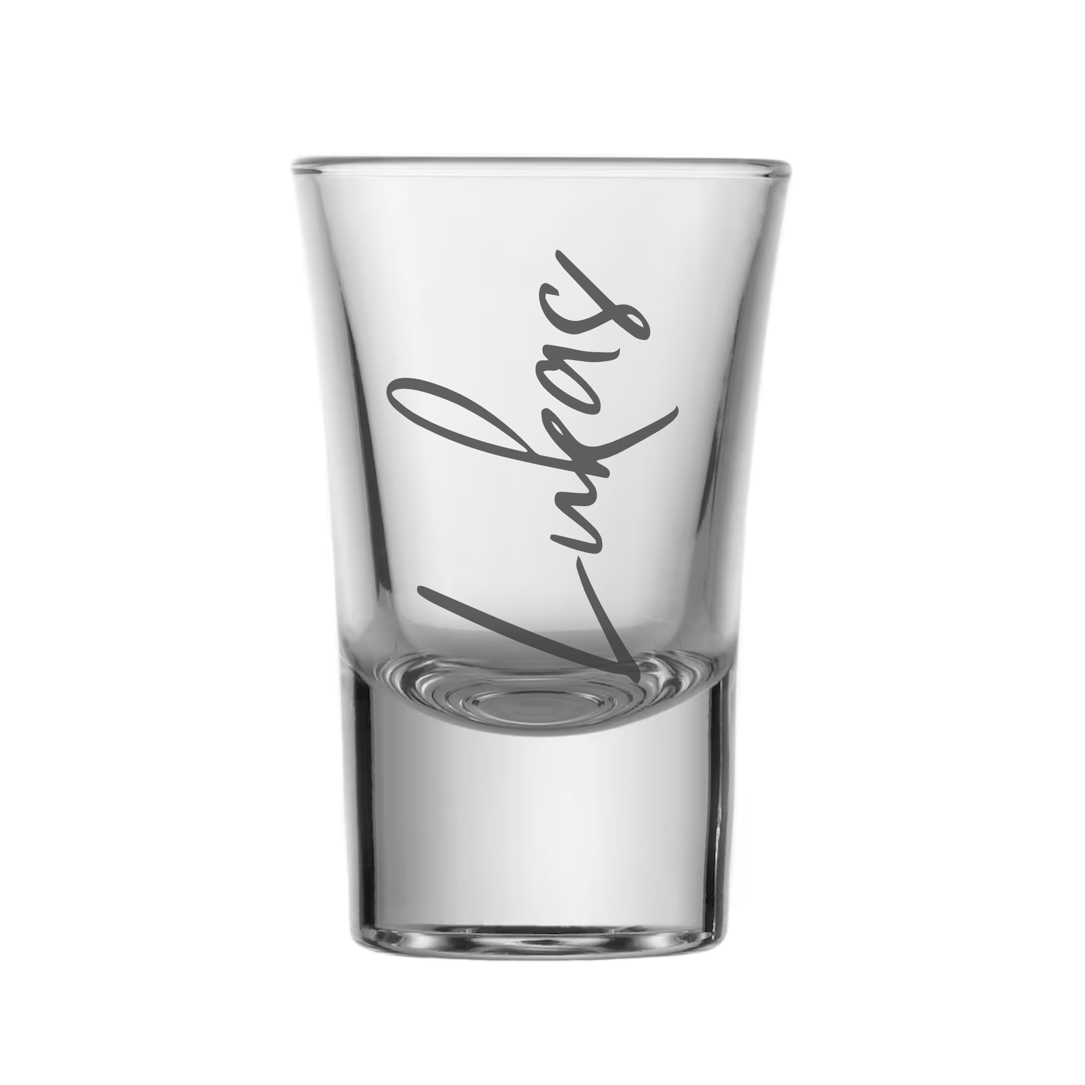 Schnapsglas mit Namen graviert – Lasergravur personalisiert – 4 Schriftarten – Geschenk Geburtstag JGA Hochzeit – Schnapsglas mit Gravur – Handmade in Germany (1 Glas) Küche, Haushalt & Wohnen