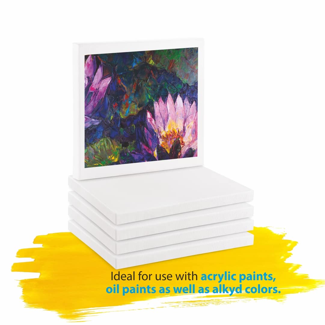 Eduway Średnioziarnisty 20 x 25 cm - bawełniane wstępnie rozciągnięte płótno z drewnianą ramą do malowania, białe - (zestaw - 2 szt.) - (20 x 25 cm).