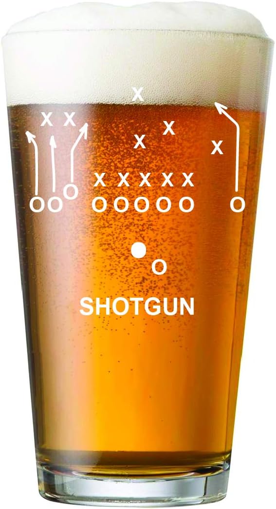Amazing Gifts Ryan's Football Playbook Formations Pint Beer Glasses - 4pcs