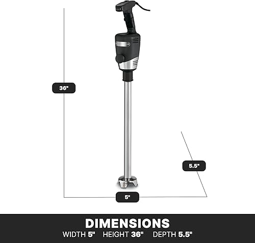 Miniatura 5 de Waring Commercial Big Stix batidora de inmersión con eje desmontable NegroPlateado
