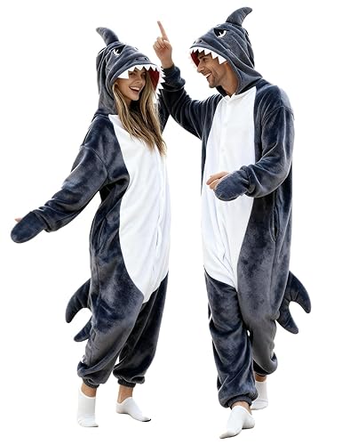 vavalad Shark Onesie Adult Shark Halloween Costumes Cosplay