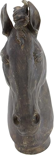Miniatura 7 de Deco 79 Escultura de caballo Polystone, 22 "x 7" x 25", marrón