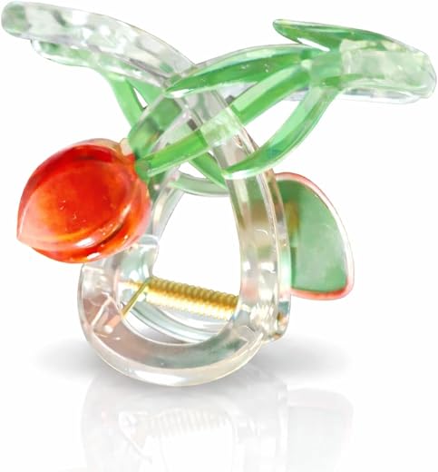 Zenvore Crystal Flower Hair Claw Clip for Women | Tulip Floral Shiny Acrylic Hair Clutcher with Gold Metal Spring | Strong...