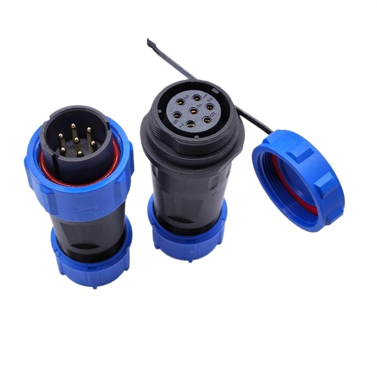 2PCS SP2110 SP2111 Waterproof Connector Docking 2Pin 3pin 4pin 5pin 7pin 9pin 12pin IP68 Power Cable Connector SP21(3Pin)