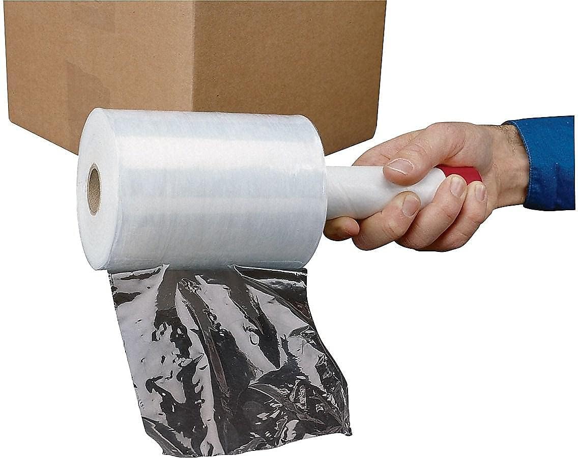 PrimetacMINI80 5x1000 CL Stretch Banding Film on 3" Core with 1 Plastic Handle, 1000' Length, 5" Width, 80 Gauge, Clear (Pack of 13)