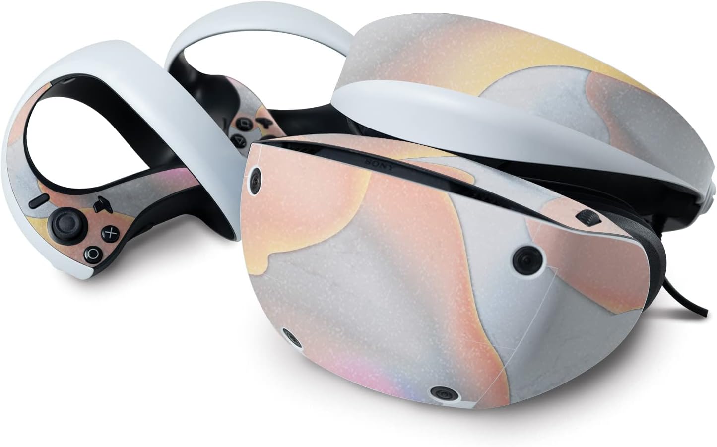 MightySkins Glossy Glitter Skin Compatible with Sony Playstation VR2 - Marble Magma | Protective, Durable High-Gloss Glitter Finish | Easy to Apply & Change Styles | Made in The USA