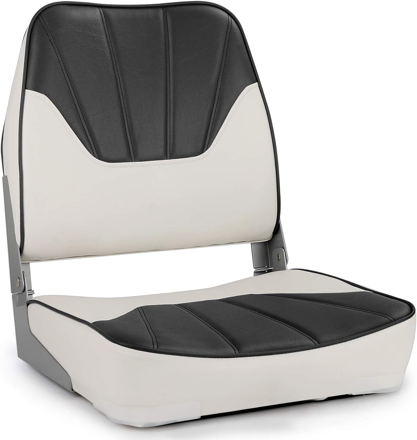 Motors Boat Seat Low Back Folding White & Red UV Treated Premium Marine