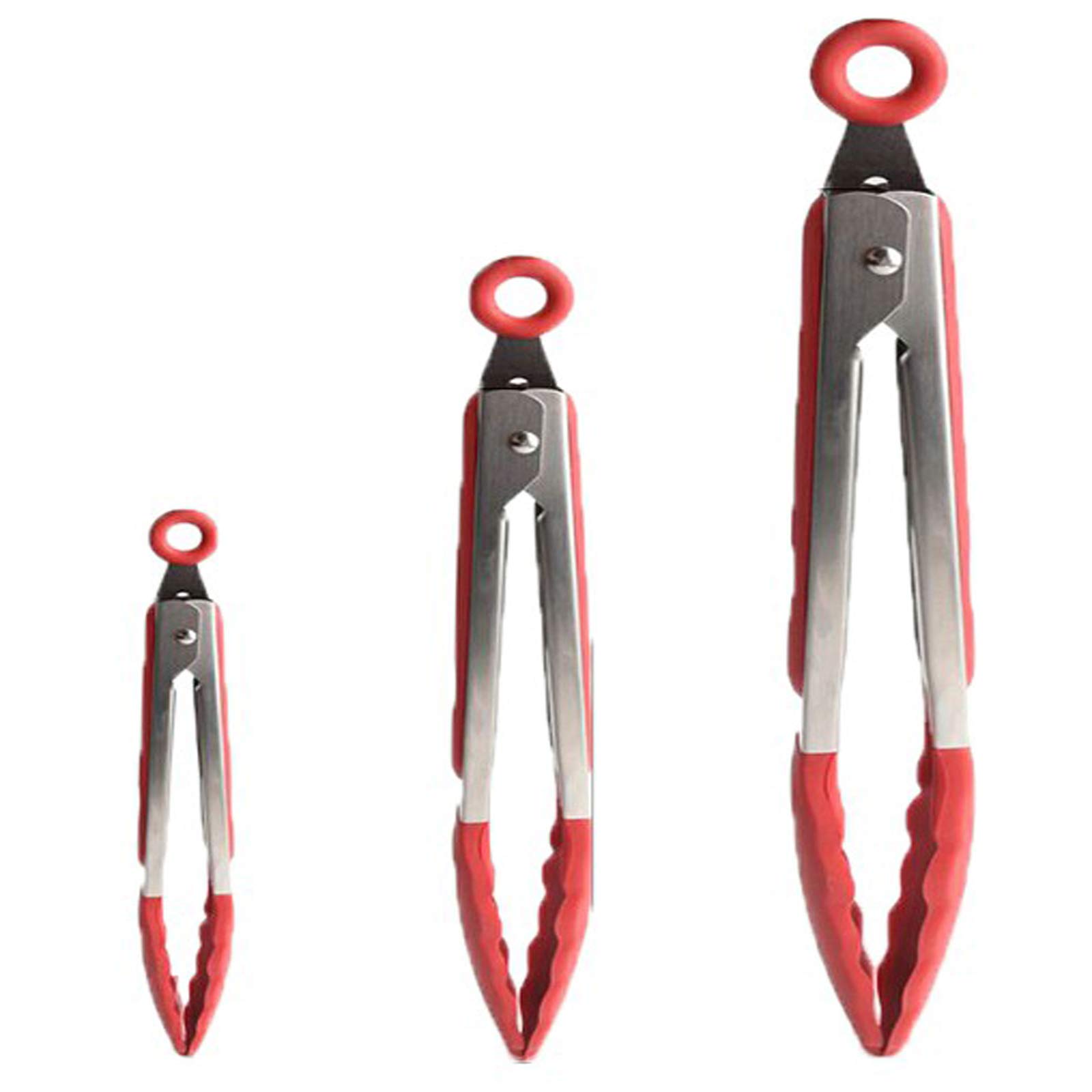 Set 3 Pinze Da Cucina In Acciaio Inox Con Punte In Silicone + Pennello - Multiuso Antiscivolo, Bloccabili, Lavabili In Lavastoviglie - 6