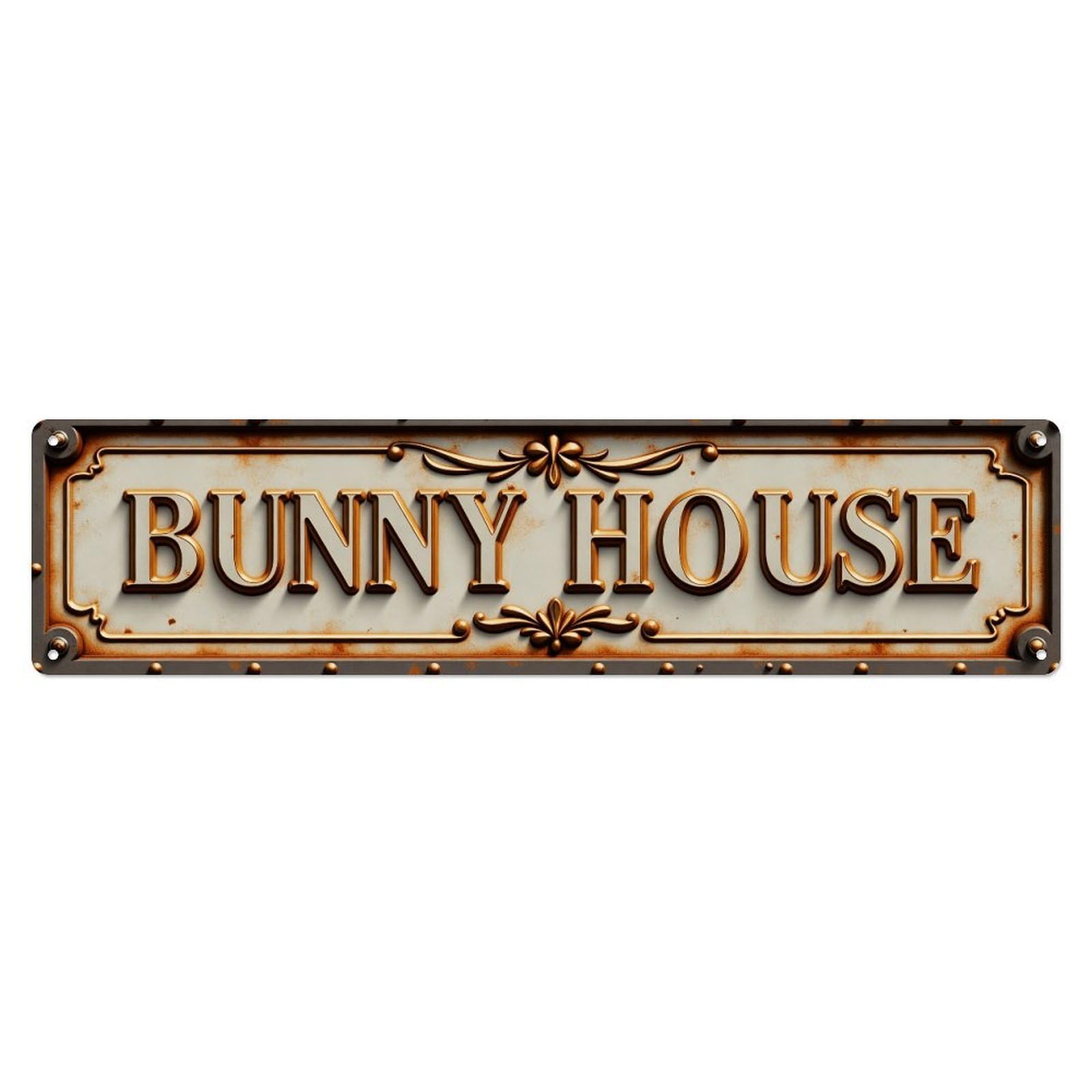 Bunny House Vintage Metal Sign Metal Tin Sign Plaque