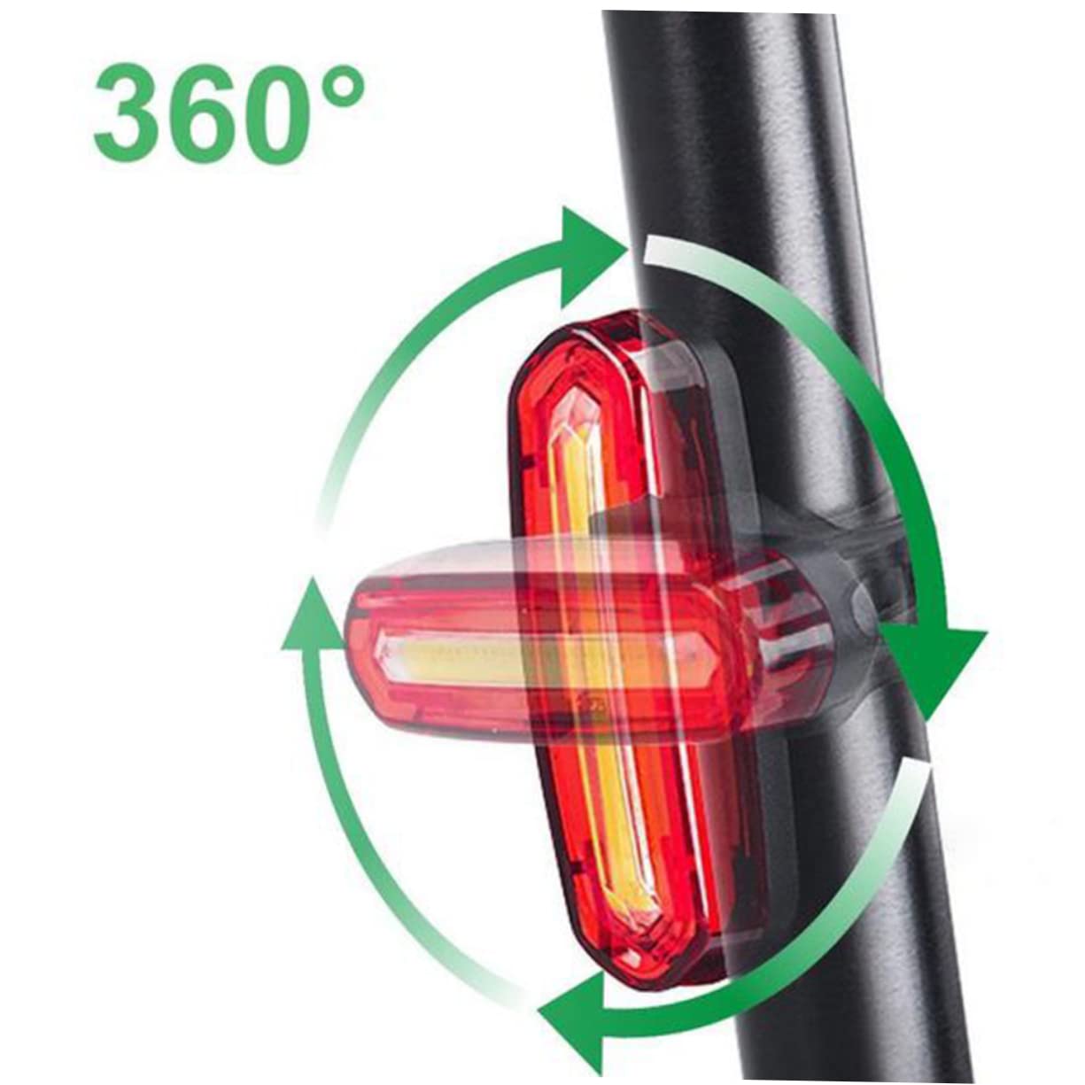 YARNOW LED de 400lm para Bicicleta Recargable Delantera de Trasera Luz y Plástico por USB Negro Potencia Adecuado Ciclismo Nocturno y Diferentes Condiciones Climáticas