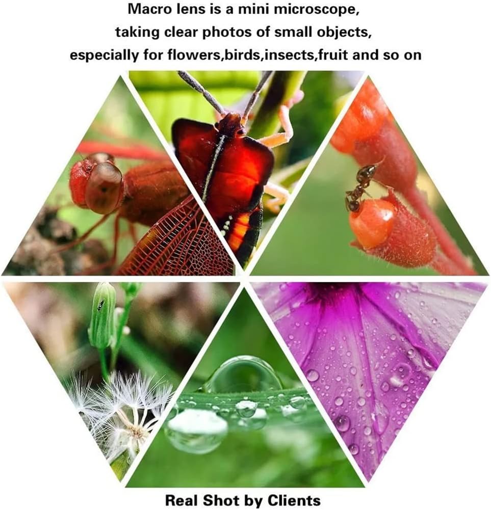 3 in 1 20X Macro Lens Universal Mobile Phone Wide-Angle Macro Clip Lenses Only Use 1cm Distance