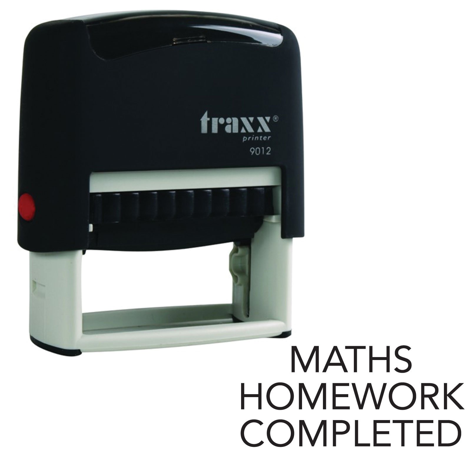 Traxx 9012 48 x 18mm - Stock Self-Inking Teacher Maths Homework Completed Rubber Stamp - Green Ink