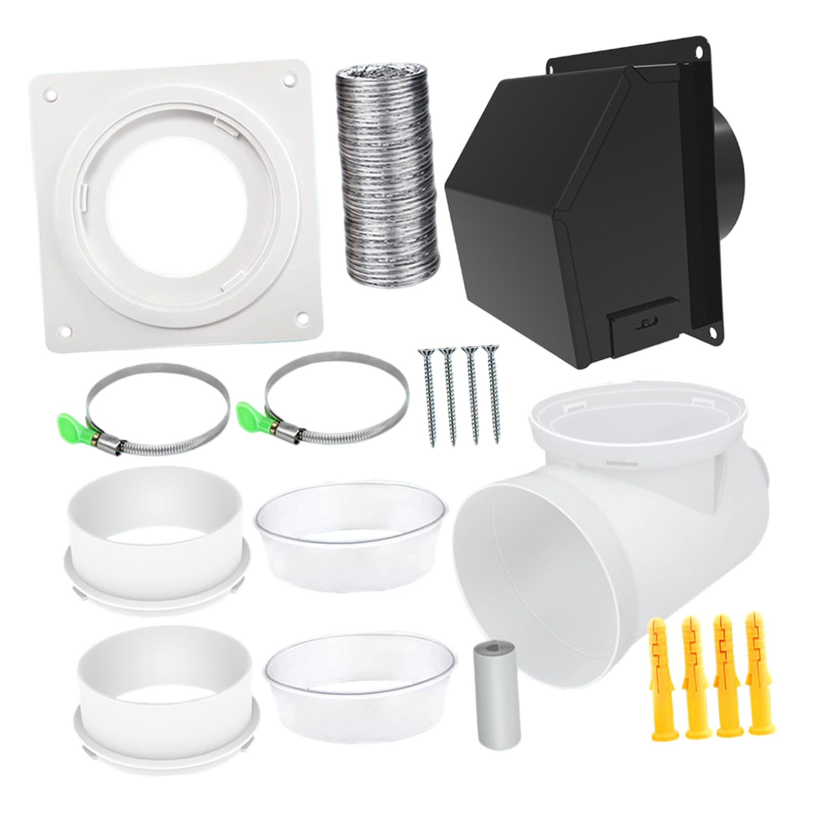 Oxxggkao 4inch Metal Air Outlet Exhaust Grille Cover Dryer Ducting Ventilation Exhaust Grille Square Vents Cap Metal