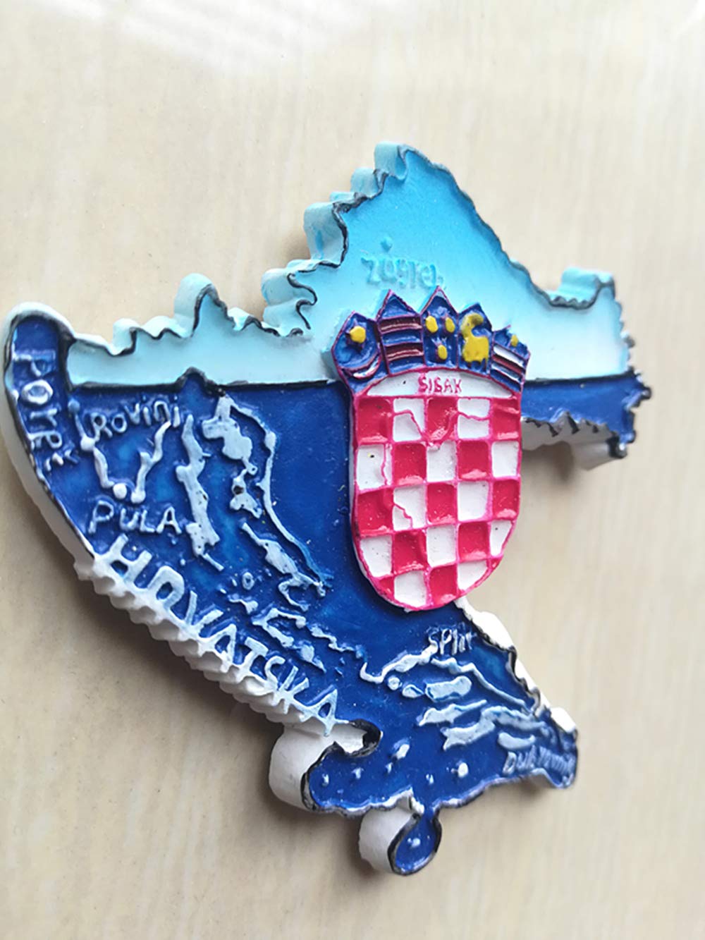 3D Anchor Map Croazia Frigorifero Magnete da viaggio Souvenir Frigorifero Adesivo Magnetico Dipinto a mano Artigianato
