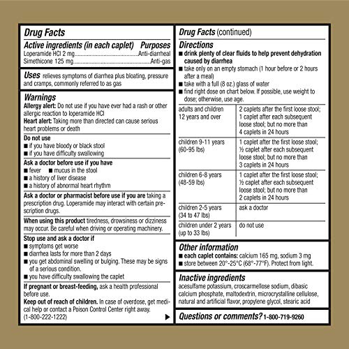 Goodsense  Loperamide Hydrochloride And Simethicone Tablets, 2 Mg/125 Mg, Anti-Diarrheal And Anti-Gas #TOP3